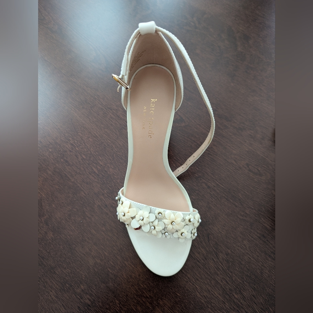 kate spade Women's Ivory Floral Ankle-Strap Heels - Picture 2 of 6
